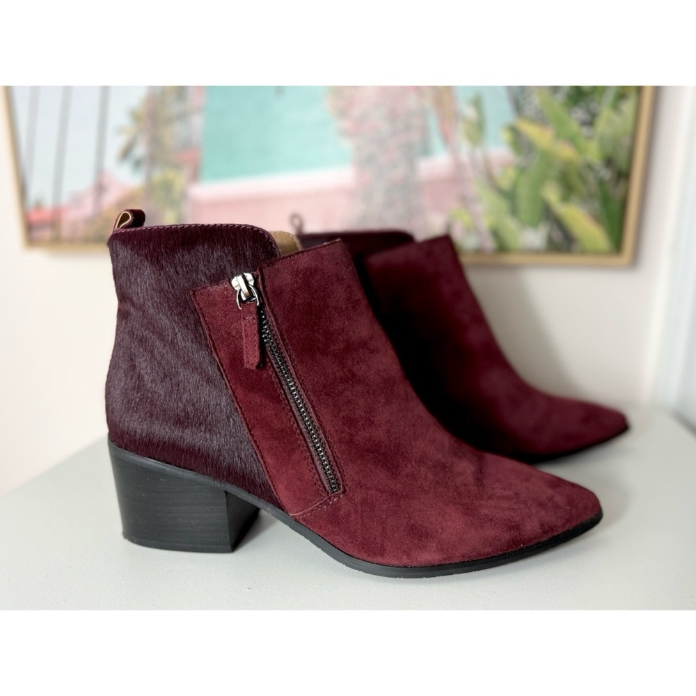 Tahari Dark Red Ankle Booties
